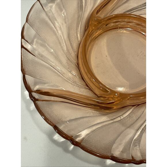 Vintage Pink Depression Glass 3 Divided Candy Nut Relish Dish Beautiful - Picture 2 of 9